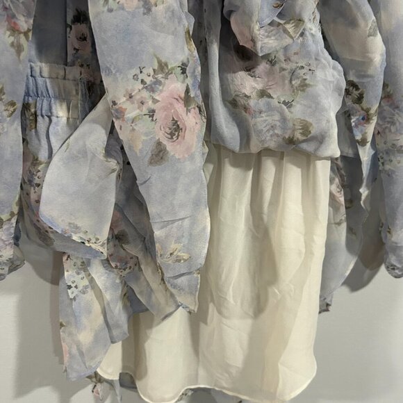 LOVESHACKFANCY Silk Floral Silk Mini Dress Size L - Picture 5 of 7